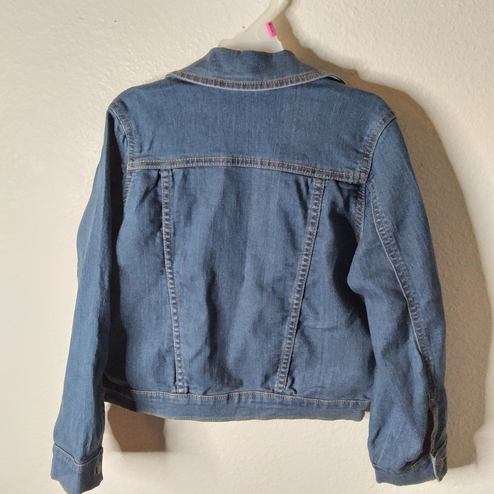 #186 Girls Crazy 8 Blue Demin Button Pocket Jean Jacket - Picture 5 of 16